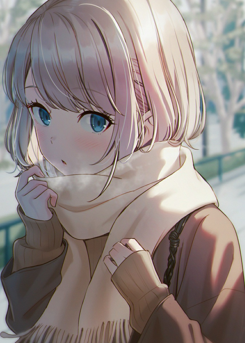 P站美图推荐-P站官网美图-围巾少女特别推荐